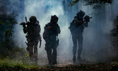Represents the digital and psychological "fog" around today’s wars.